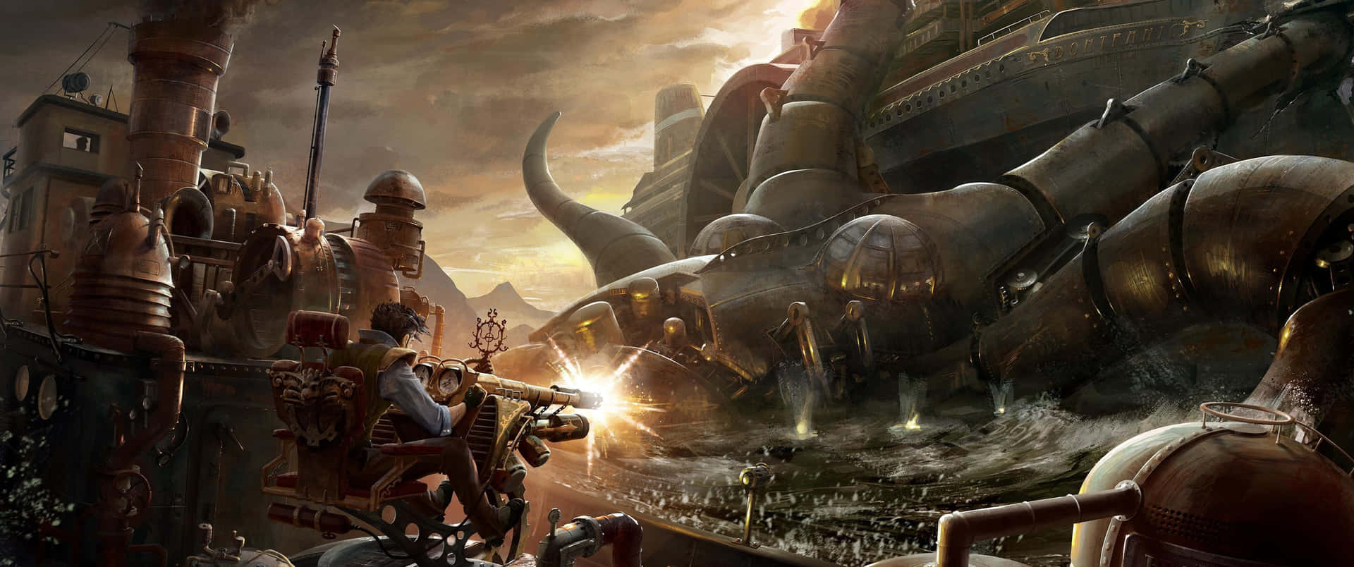 Steampunk City - Wallpaper Background