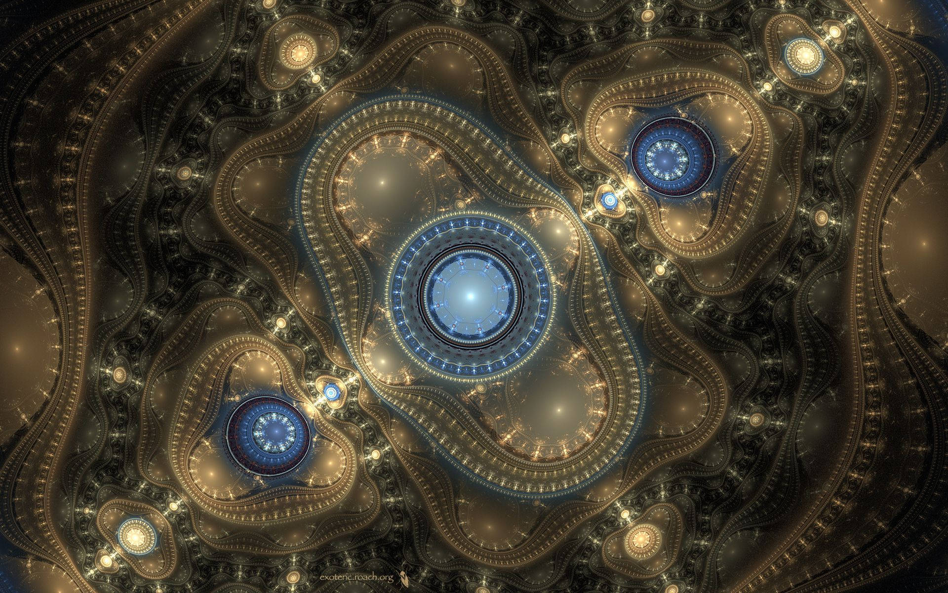 Steampunk Digital Fractal Background