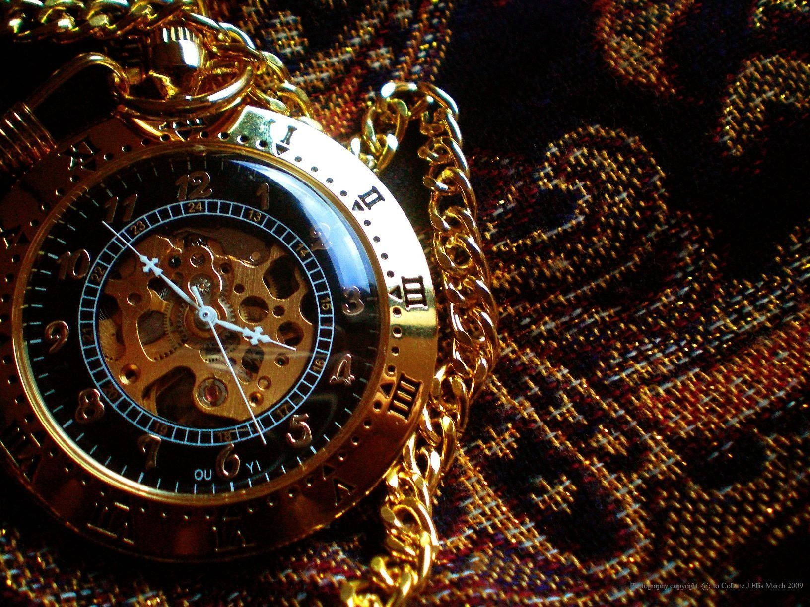 Steampunk Gold Necklace Watch