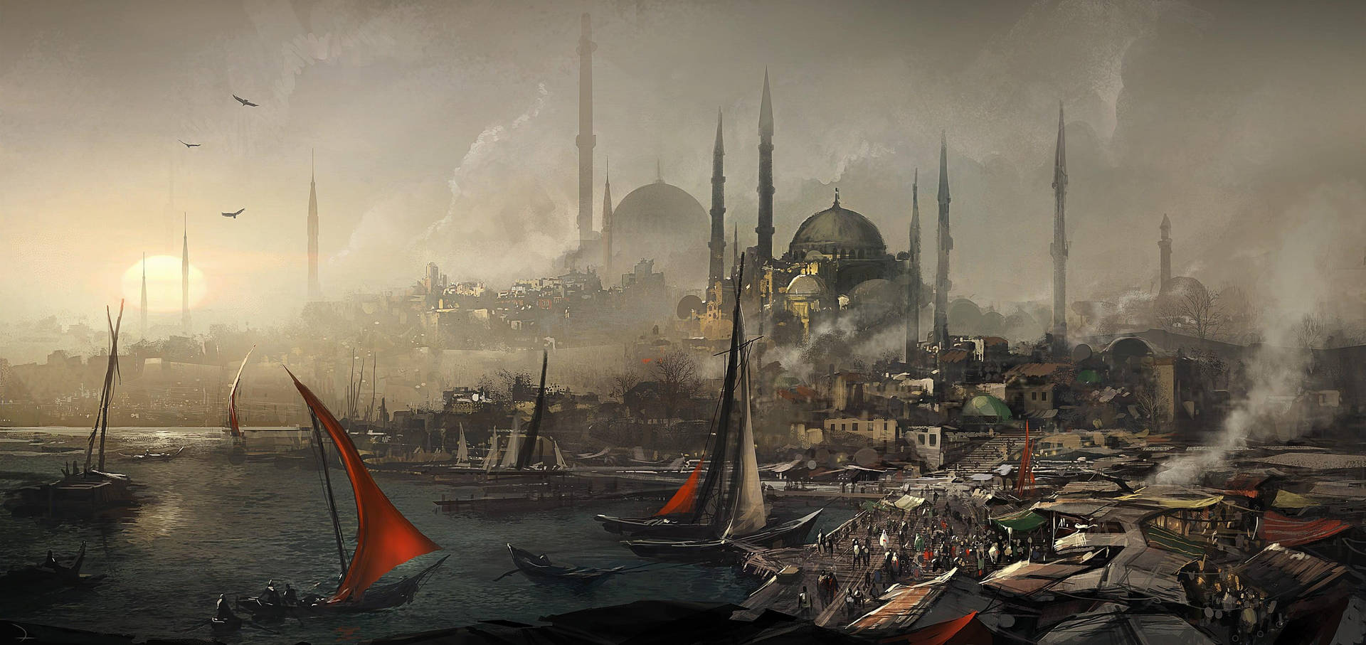 Steampunk Hagia Sophia Artwork Background