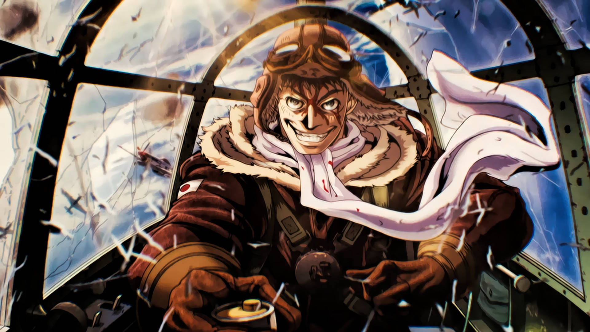 Steampunk Pilot Anime Art Background