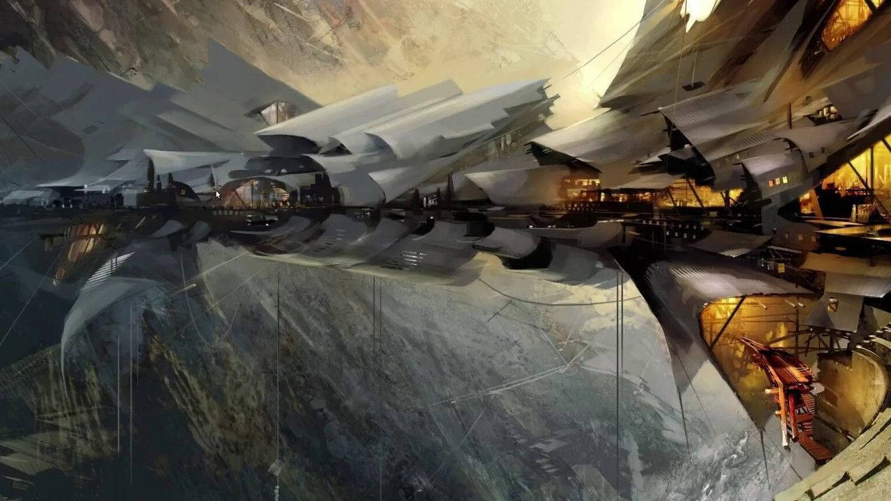 Steampunk Sci-fi Airship Background