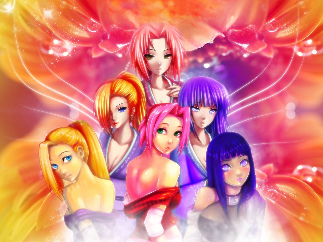 Steamy Naruto Girls Fanart Background