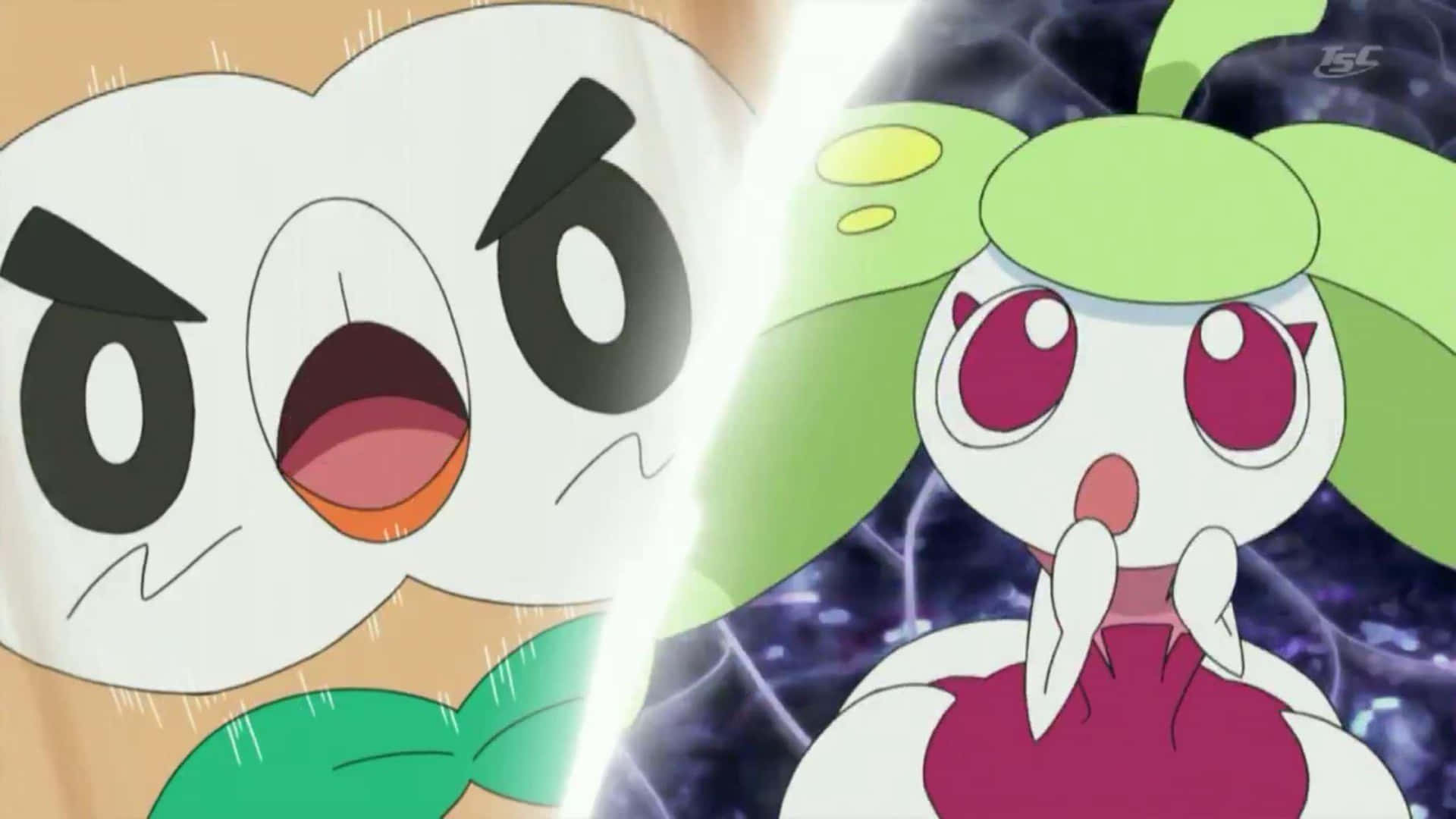 Steenee And Rowlet Background