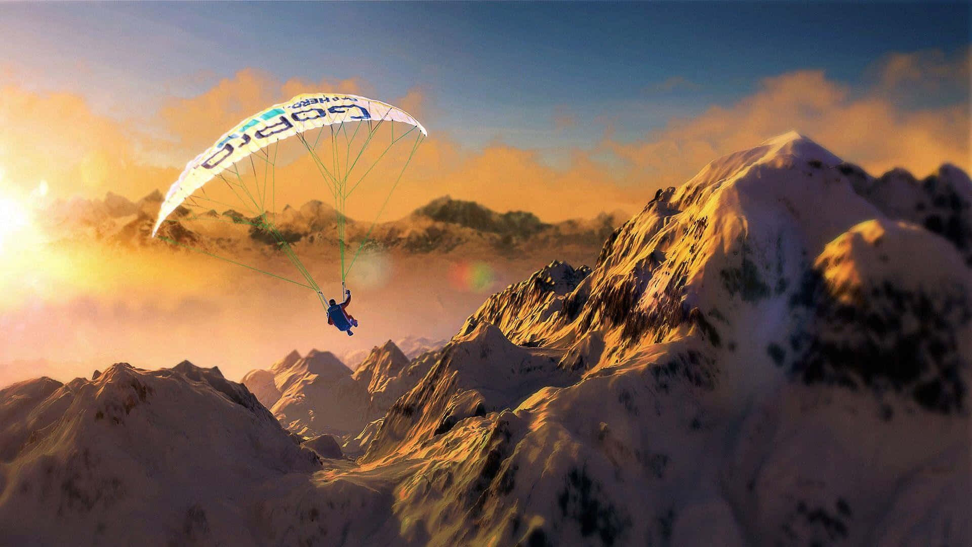 Steep Mountain Gliding Background