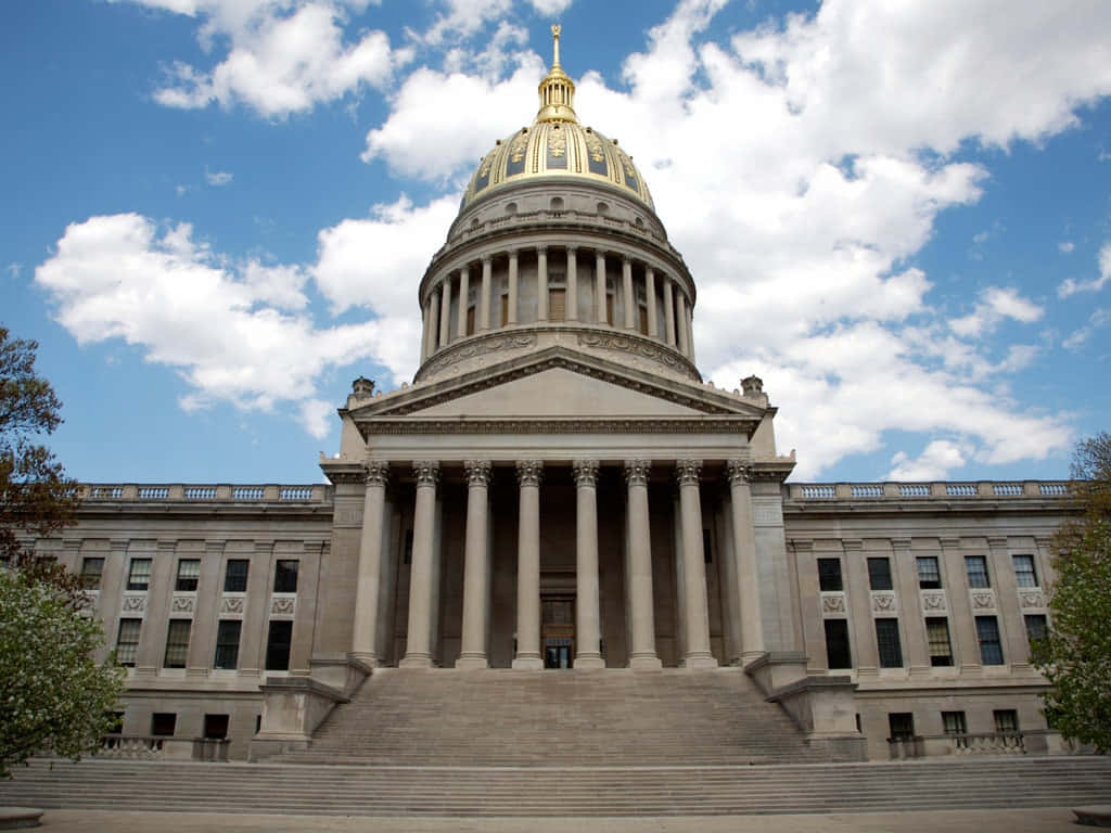 Steep Stairways Of West Virginia's State Capitol Building Background