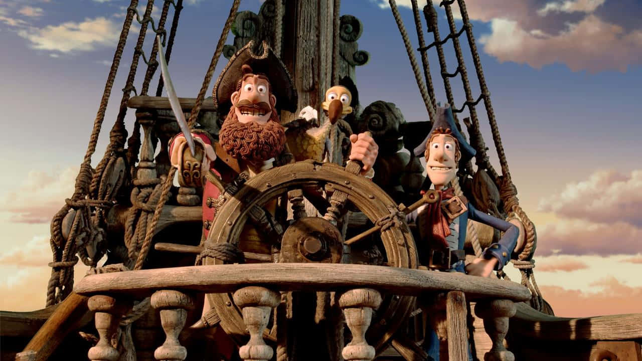 Steering Ship In The Pirates Band Of Misfits Background