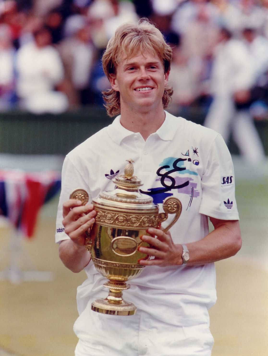 Stefan Edberg Smiling Trophy Background