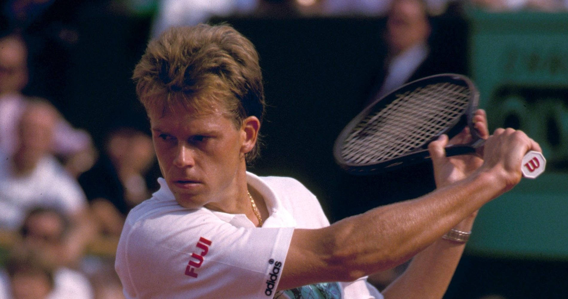 Stefan Edberg, The Legendary Tennis Player Intensely Focused On The Court. Background