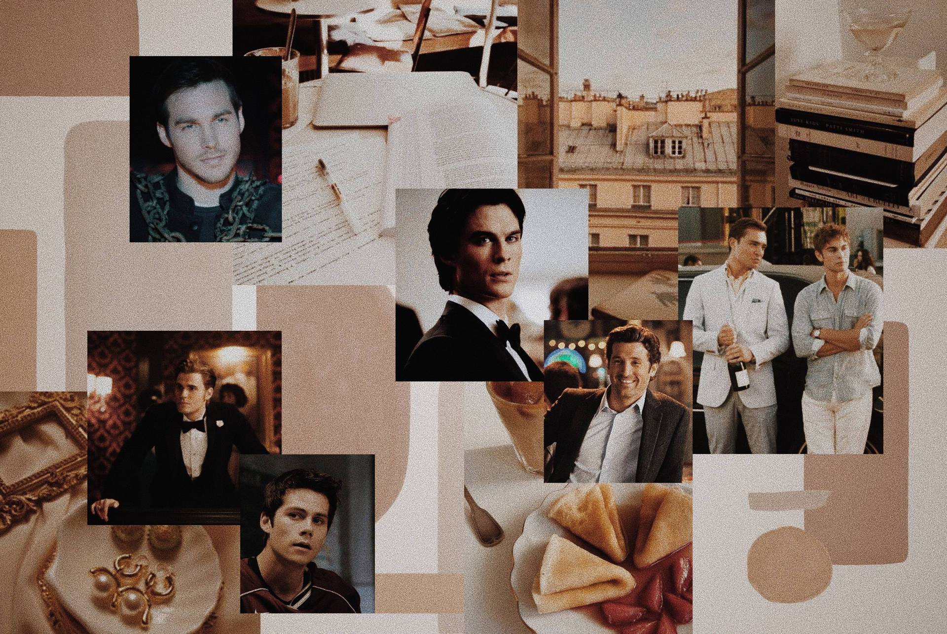 Stefan Salvatore Aesthetic Collage Background