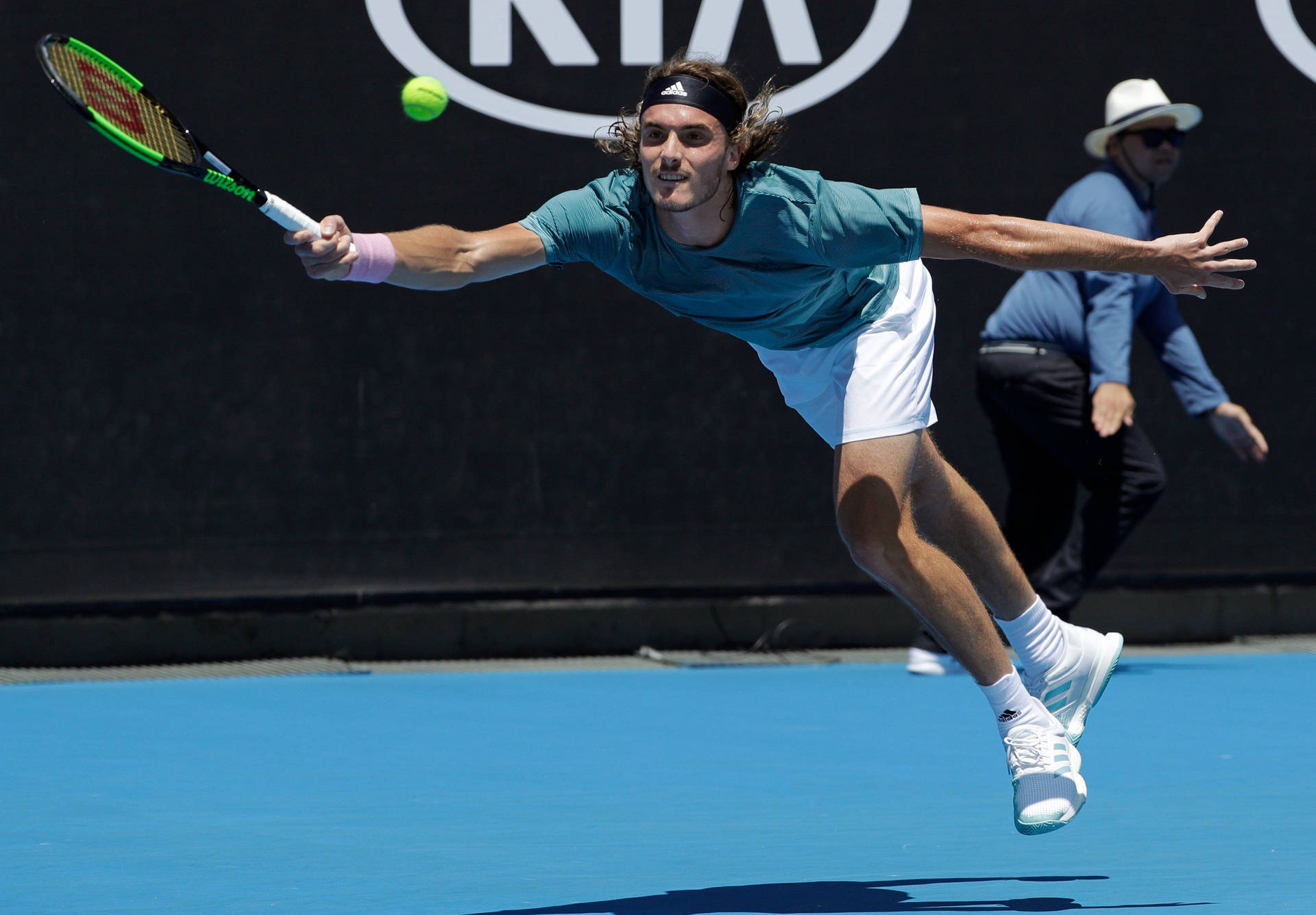 Stefanos Tsitsipas About To Catch The Ball