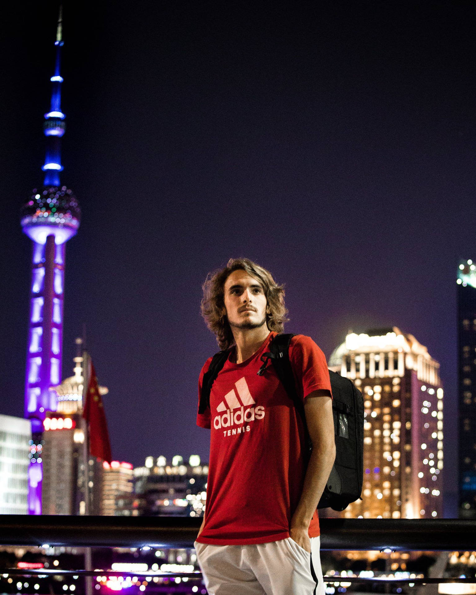Stefanos Tsitsipas In Shanghai Background