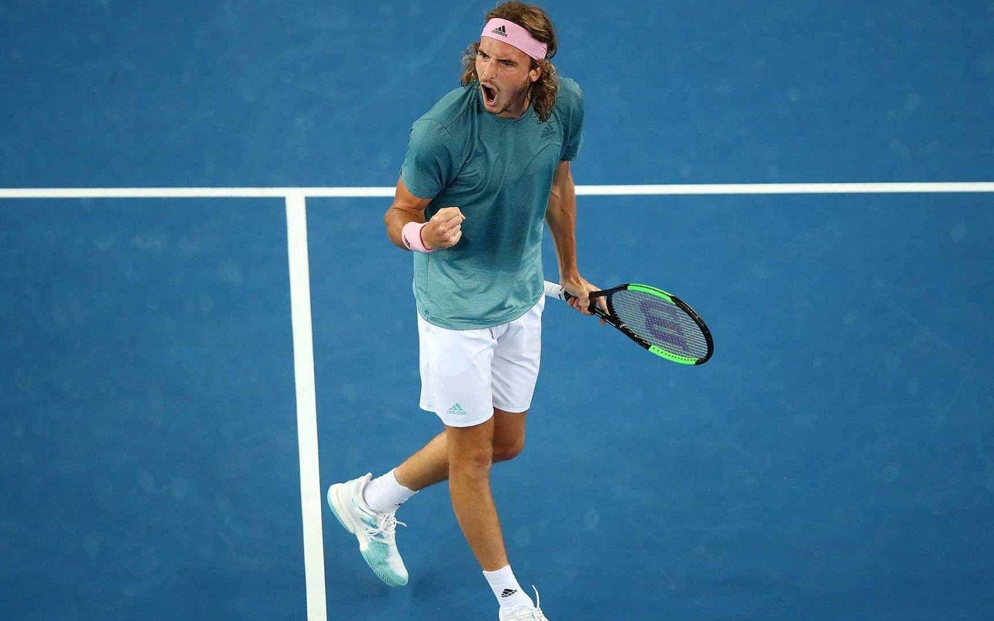 Stefanos Tsitsipas Screaming In Green