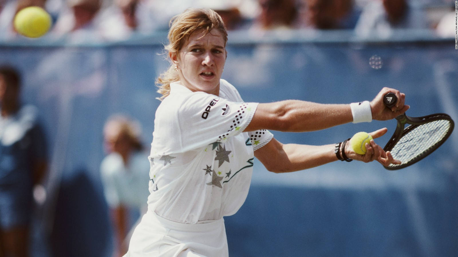 Steffi Graf During A Tennis Match Background