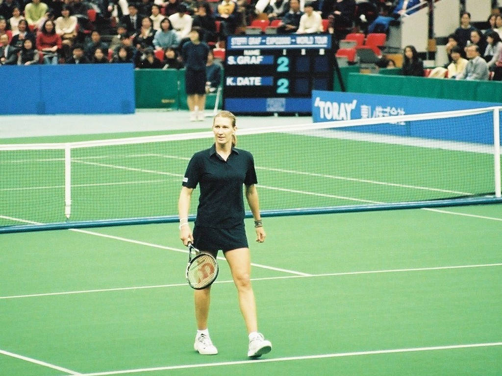 Steffi Graf Walking In The Court Background