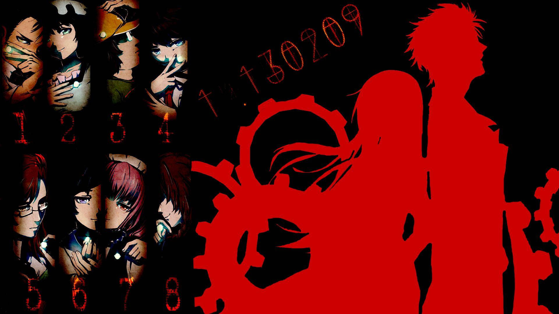 Steins Gate Makise And Okabe Silhouette Background