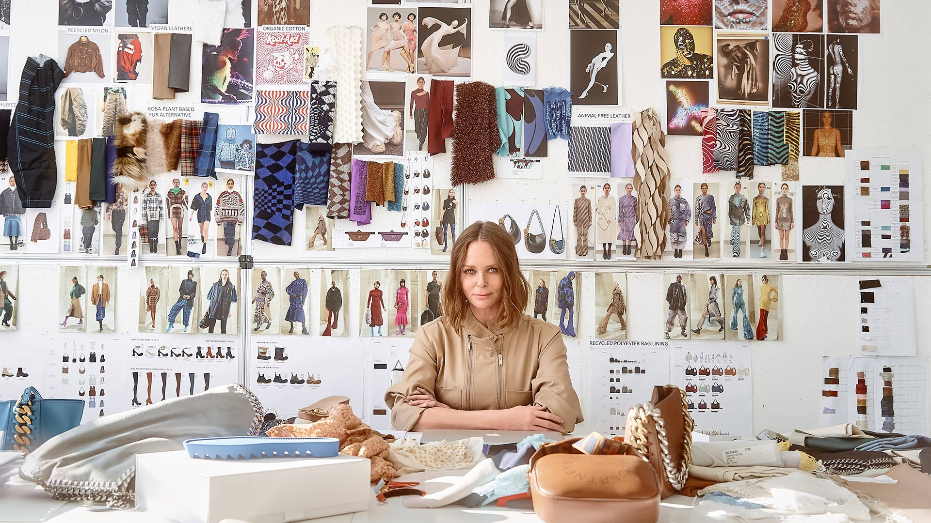 Stella Mccartney In Her Fashion Studio Background