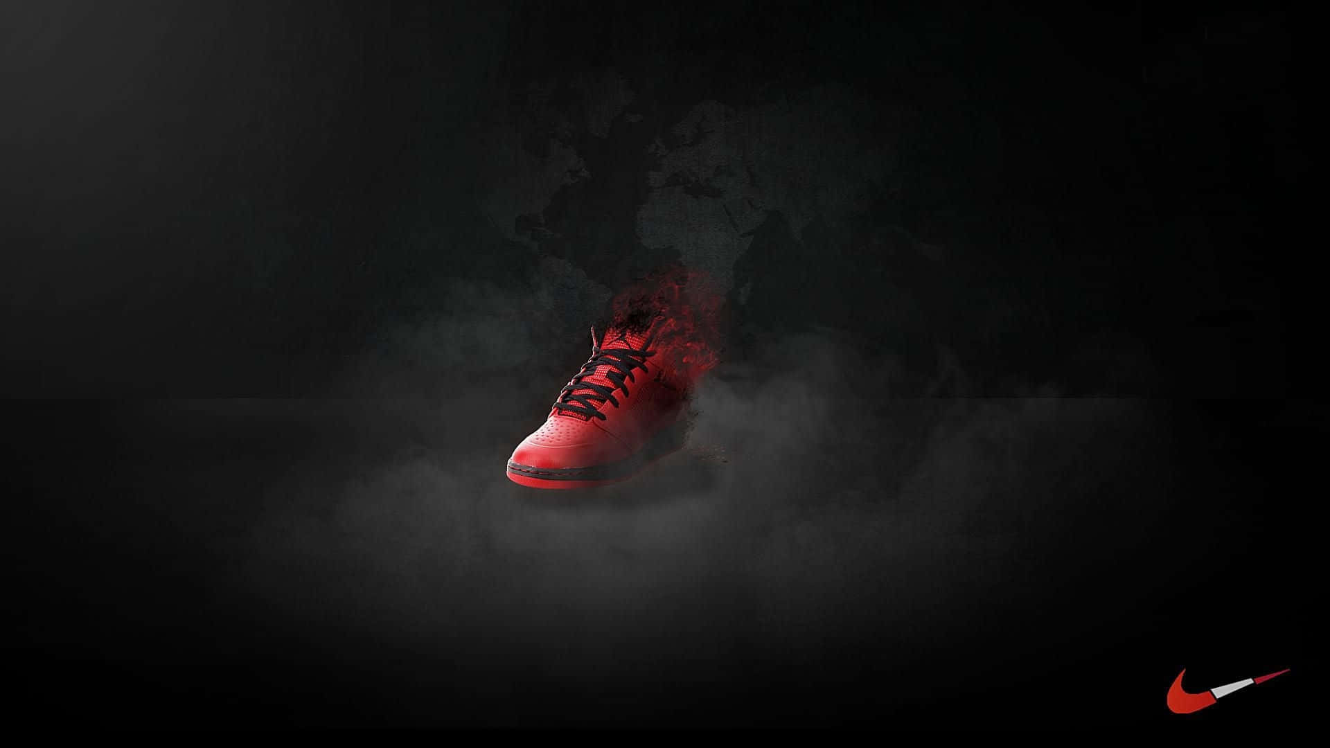 Stellar Red Nike Sneakers In Action Background