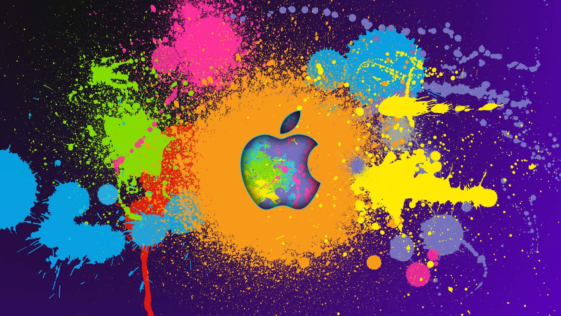 Stenciled Cool Mac Logo Paint Splatter Background