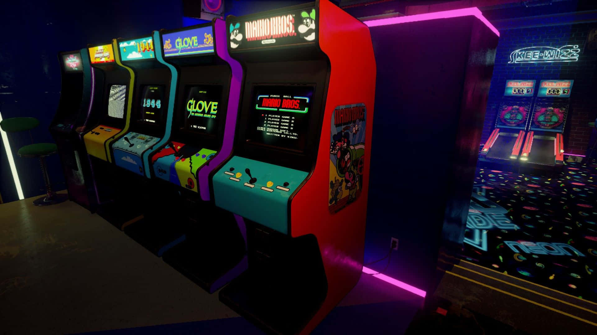 Step Back In Time To The 80s With Classic Arcade Games. Background