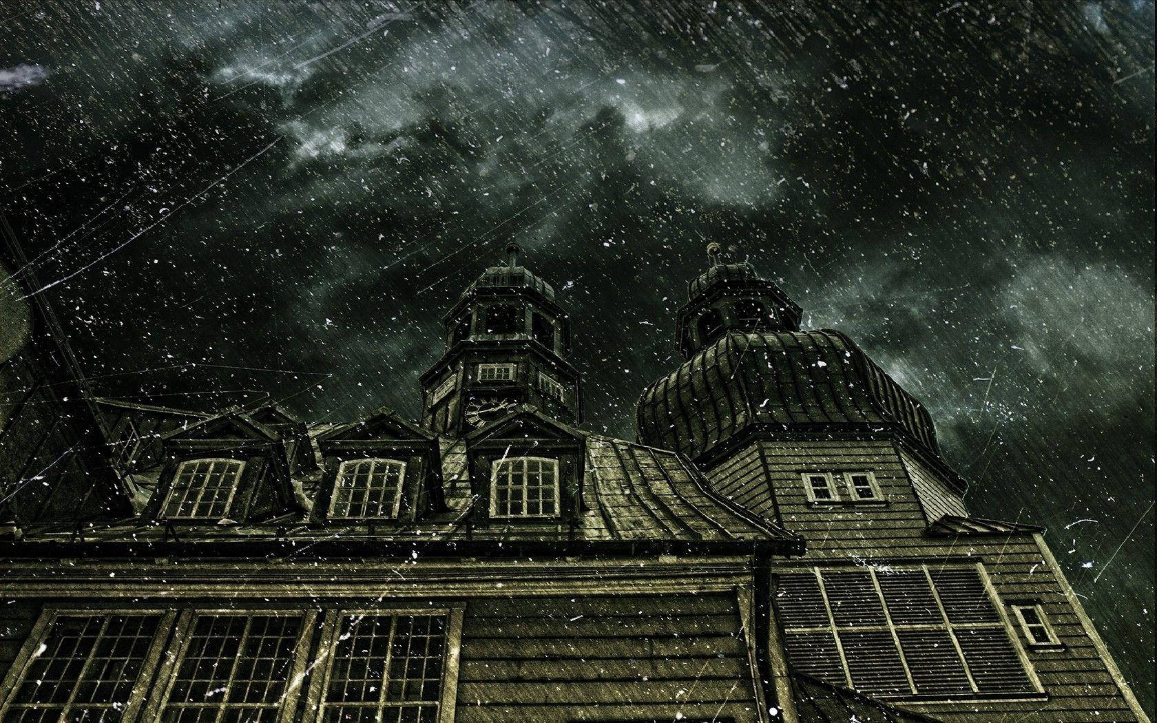 Step Inside The Spooky Haunted House On This Halloween Night! Background