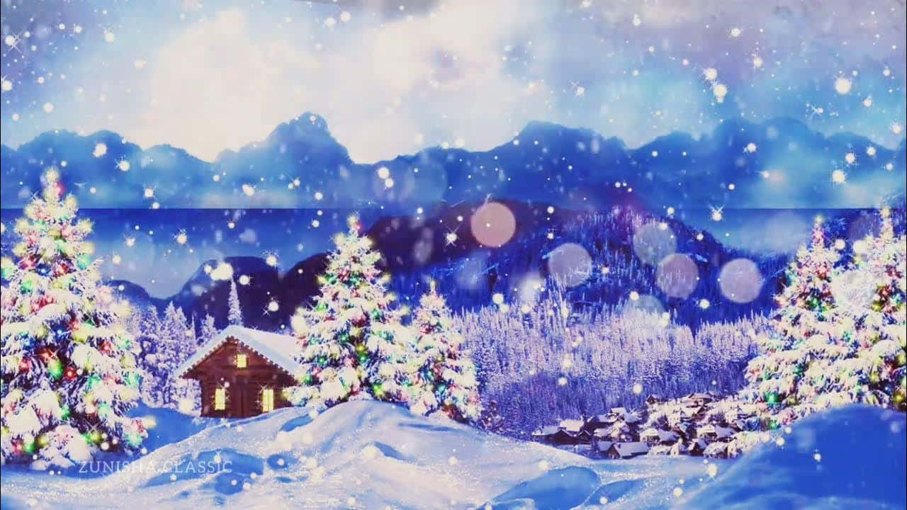 Step Into A Christmas Winter Wonderland Background