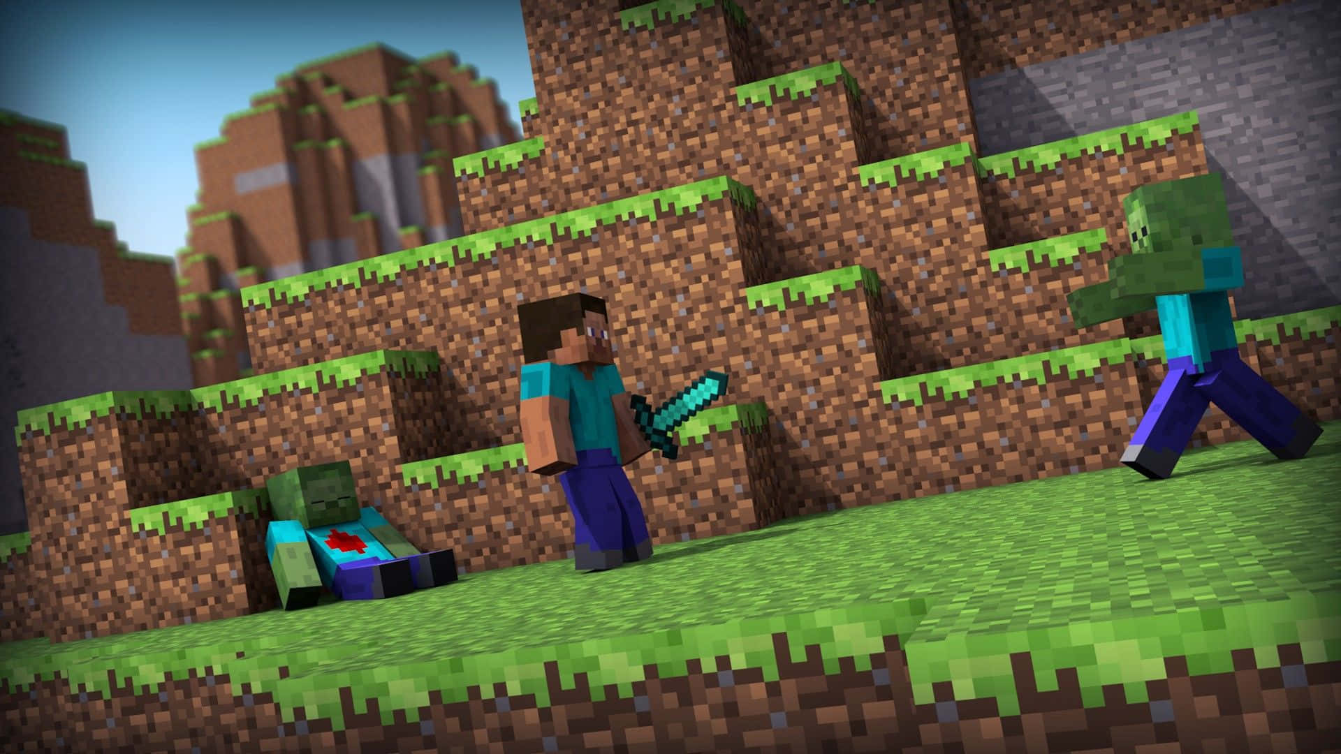 Step Into A Fantasy World With Minecraft's Lush Green Grass Background