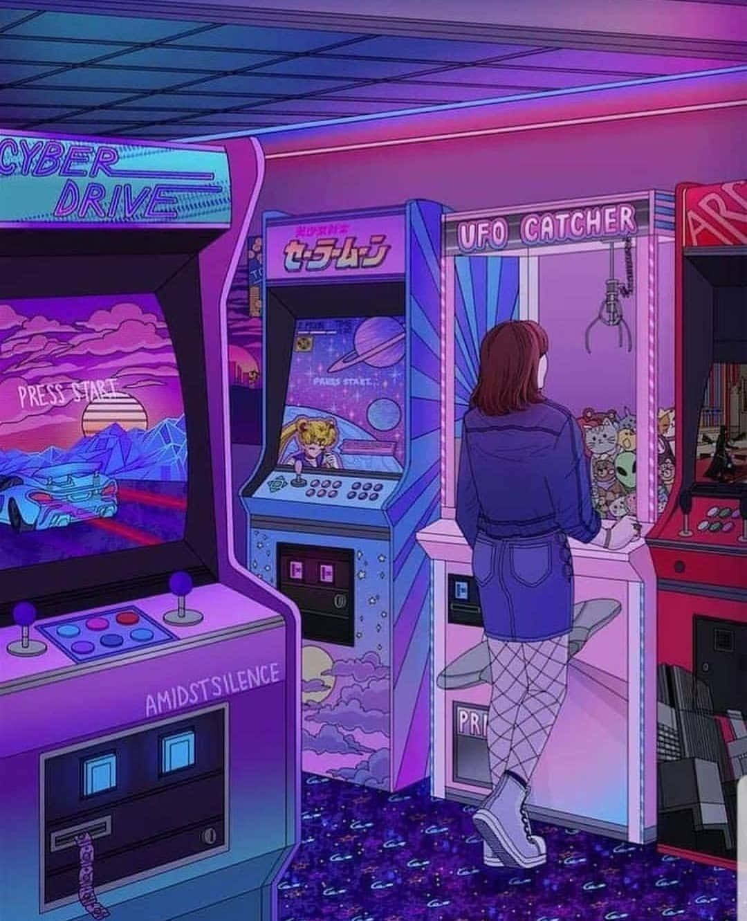 Step Into A World Of Nostalgia With Arcade Aesthetic. Background