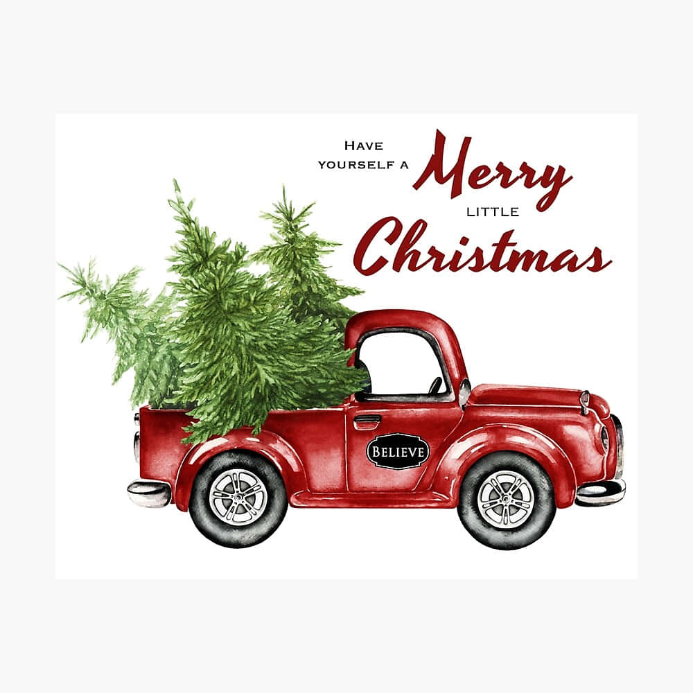 Step Into Christmas By Decorating With A Vintage Truck Background