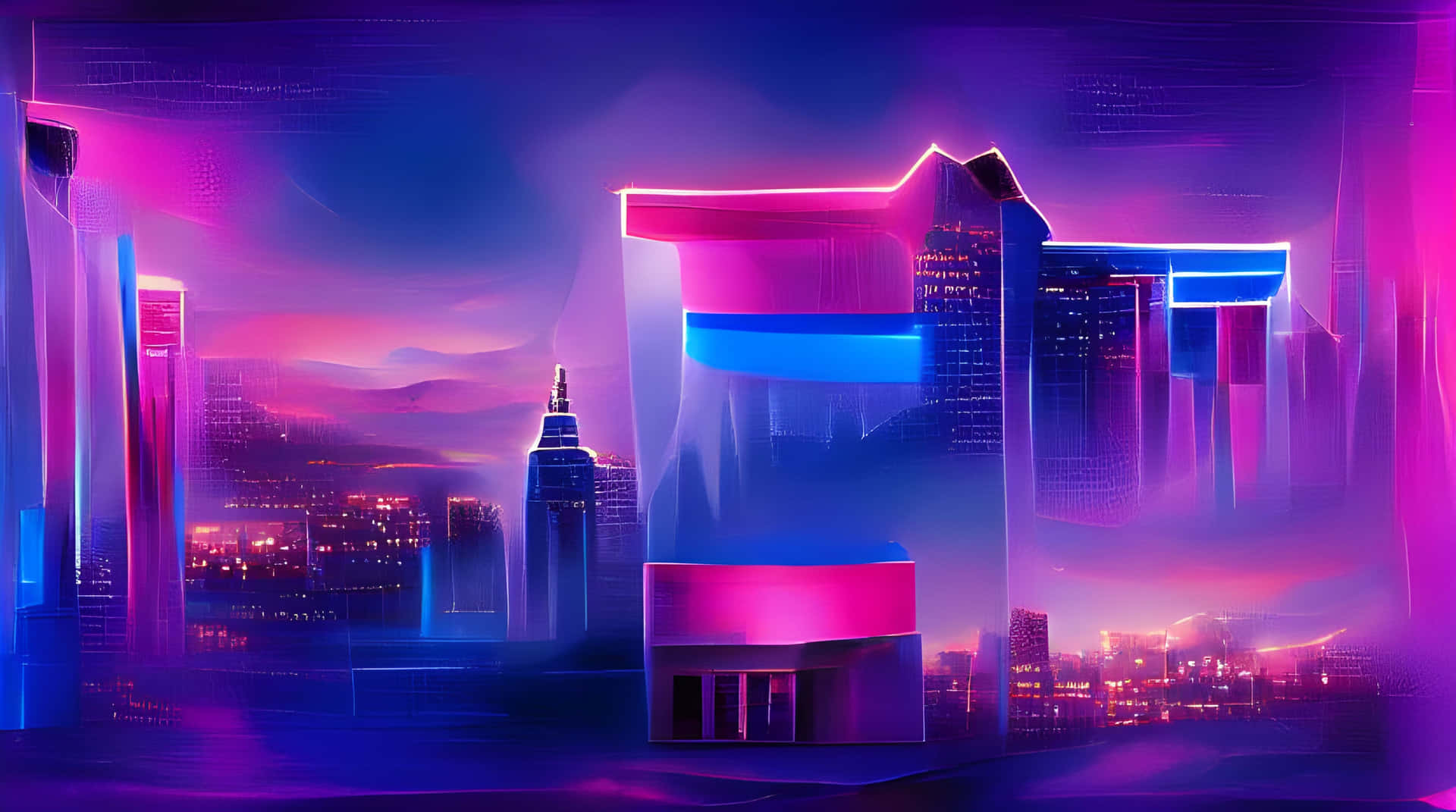 Step Into The Future With Synthwave City! Background