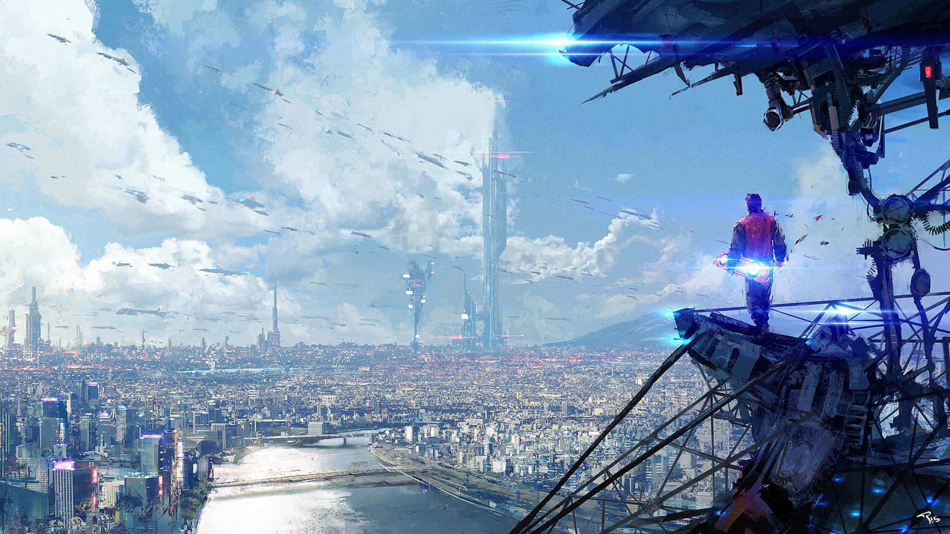 Step Into The Future With This Incredible View Of The Possibilites For Our Future City. Background