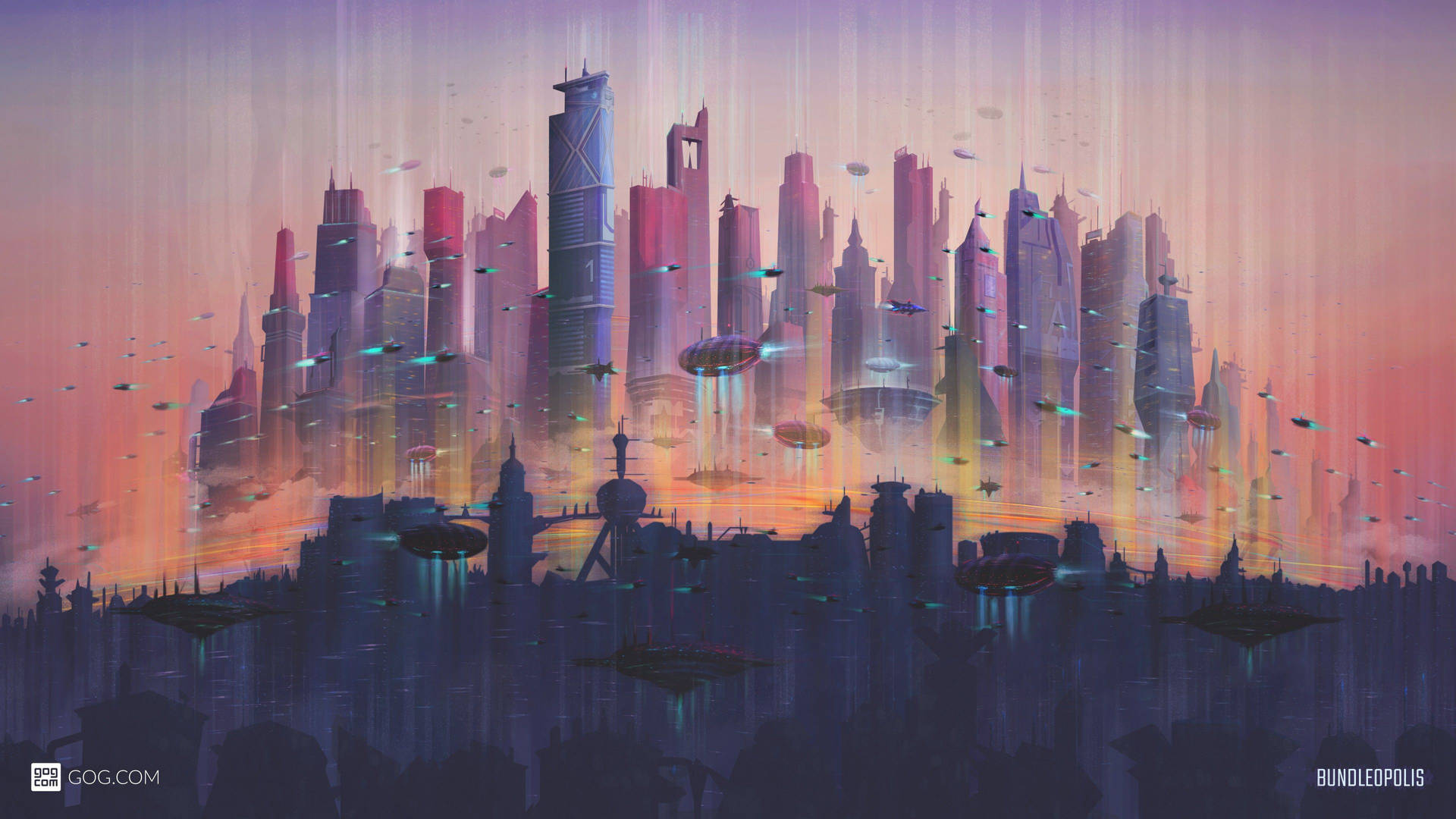 Step Into The Future With This Vibrant Cityscape Background
