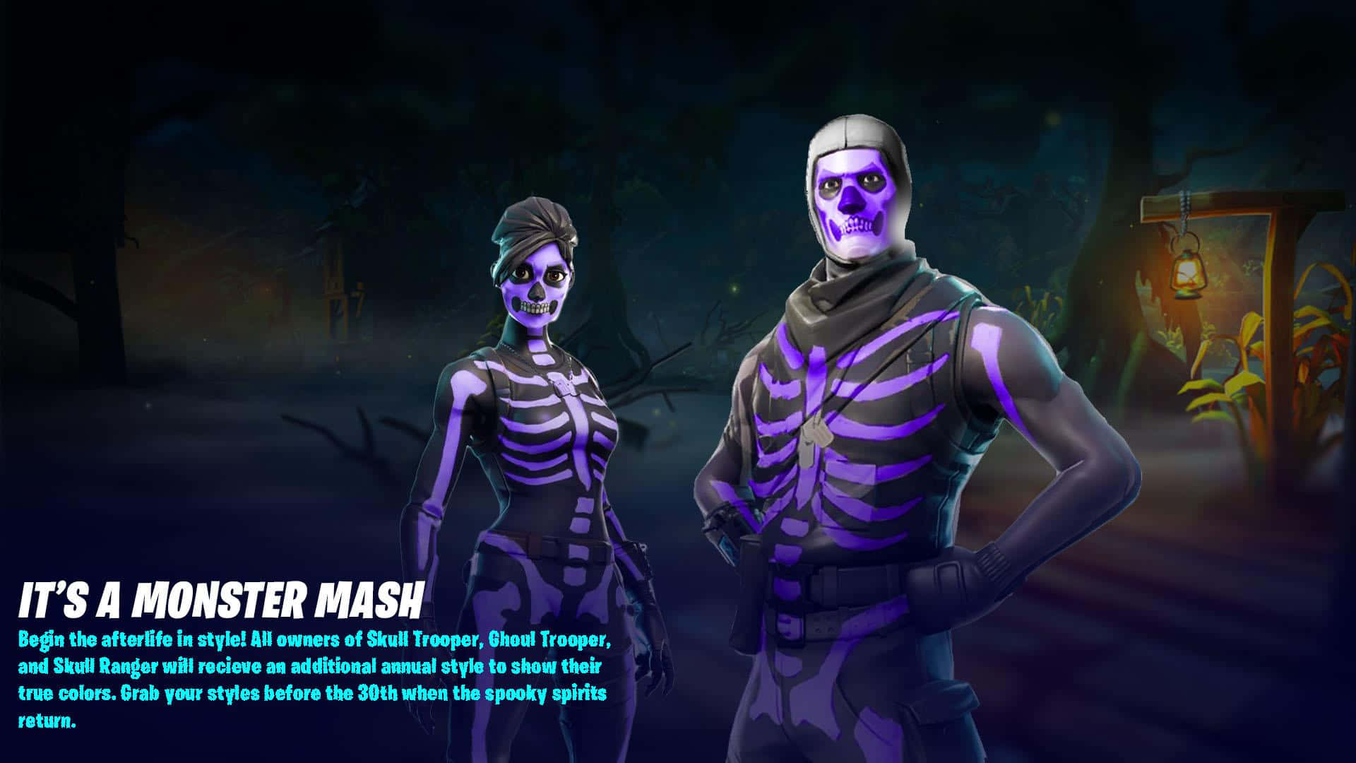 Step Into The World Of The Supernatural With Purple Skull Trooper! Background