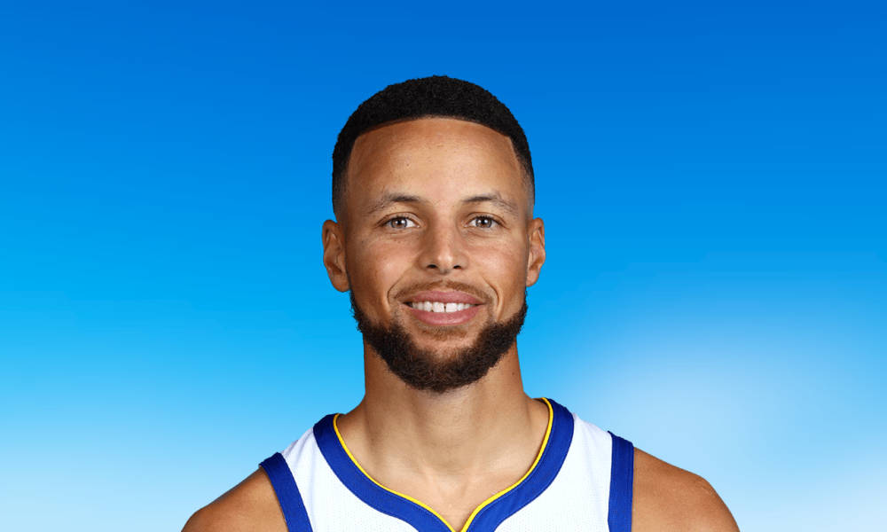 Steph Curry Against Blue Gradient Backdrop Background