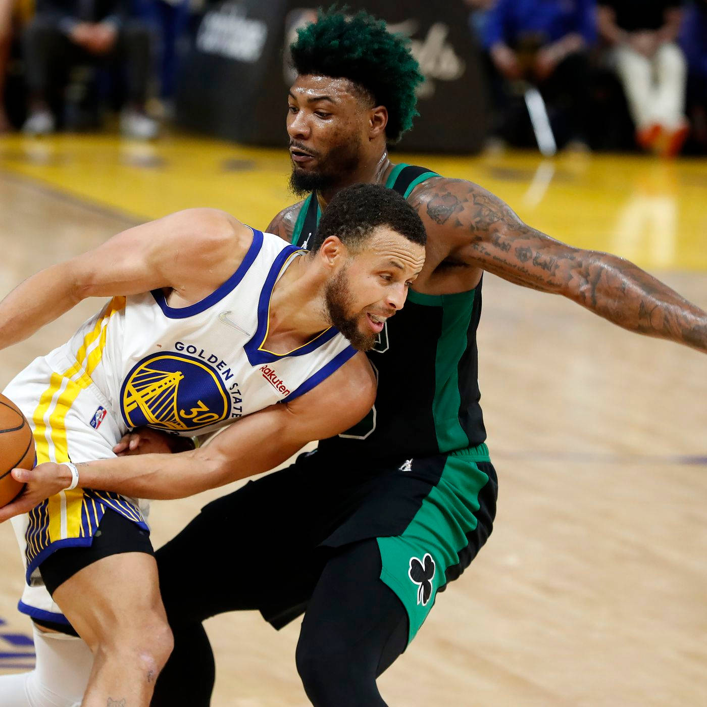 Steph Curry With Marcus Smart