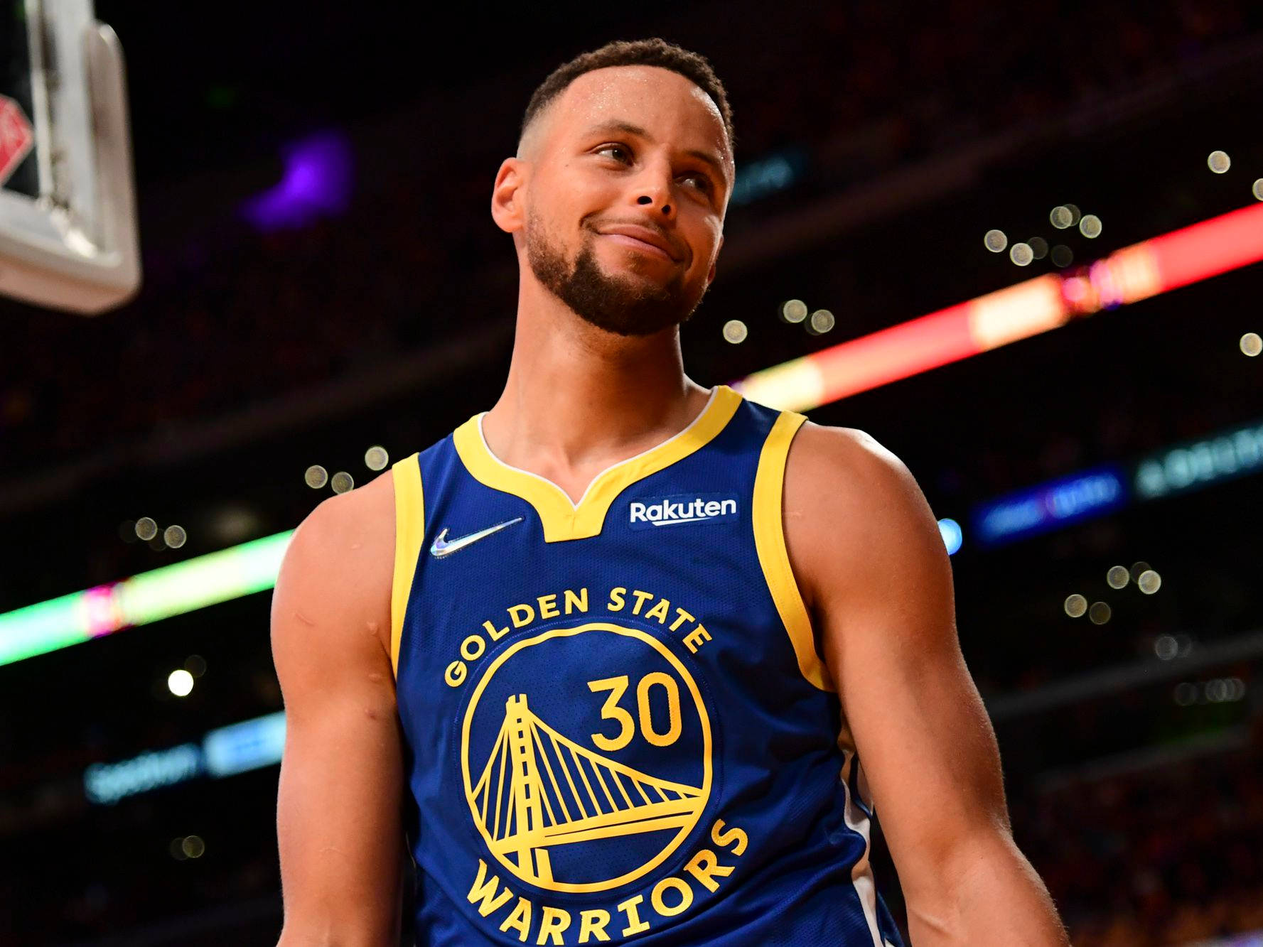 Steph Curry With Subtle Smile Background