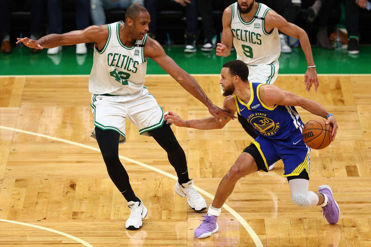 Steph Curry With Two Celtics Players
