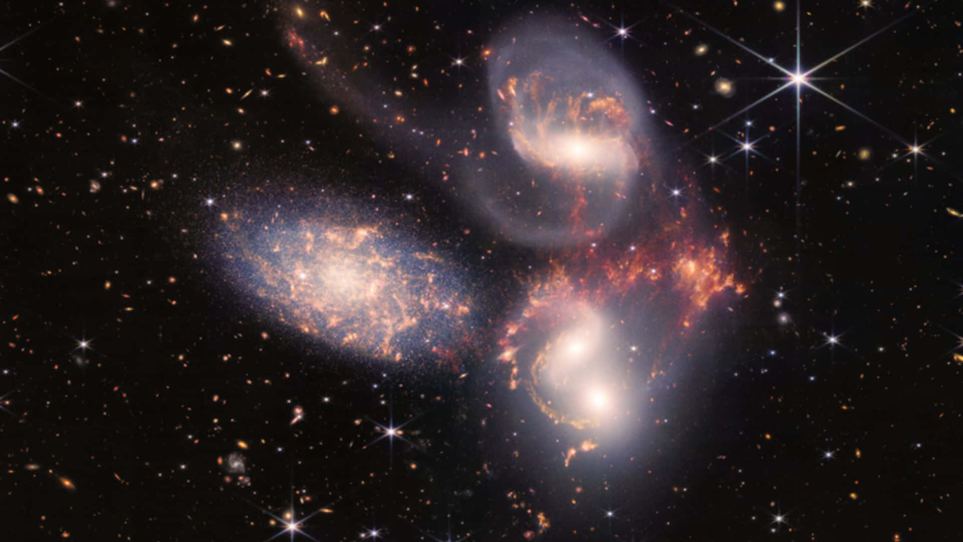 Stephan's Quintet Galaxy Group Astronomy Background