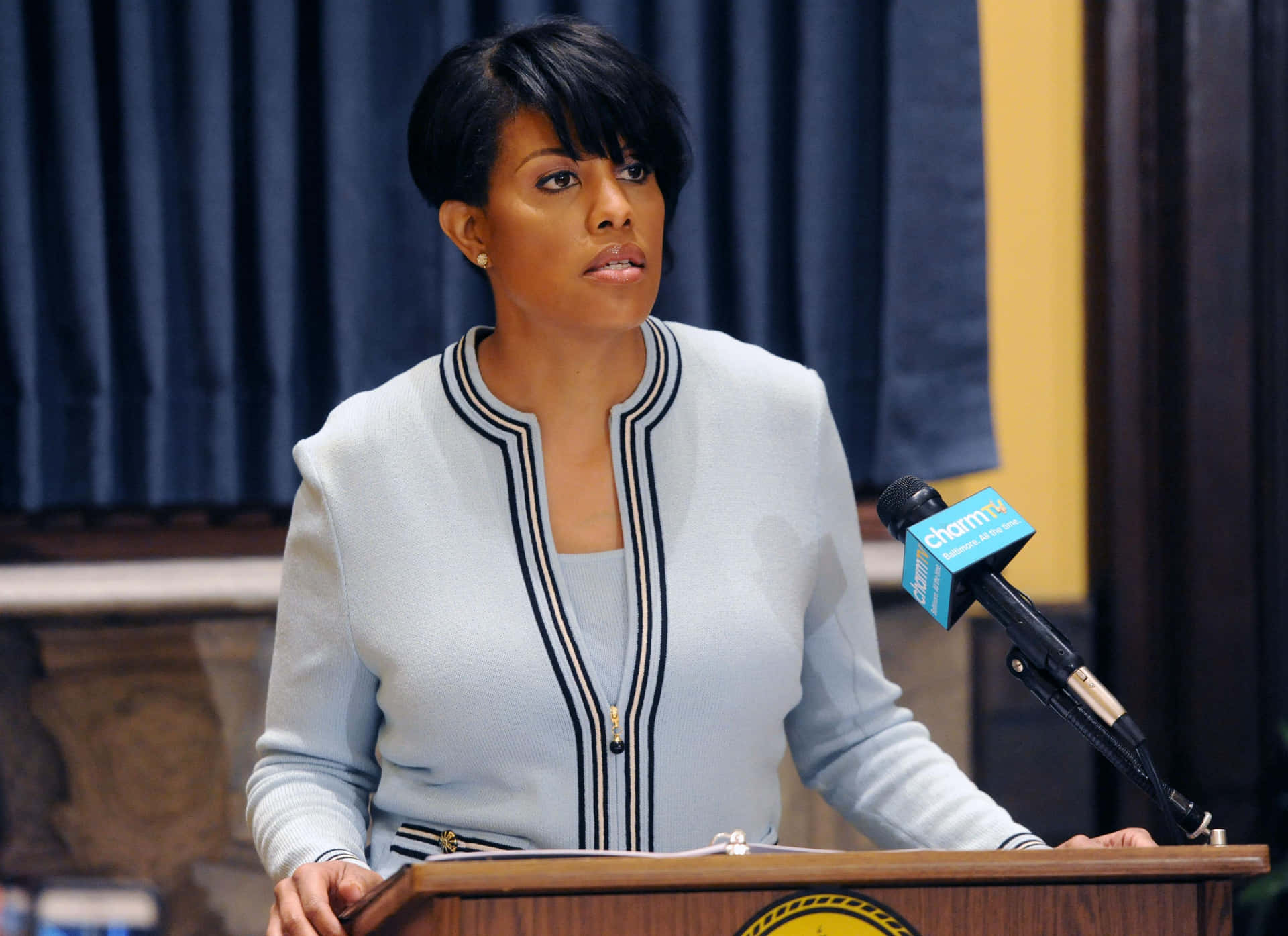 Stephanie Rawlings-blake Addressing The Public From The Podium