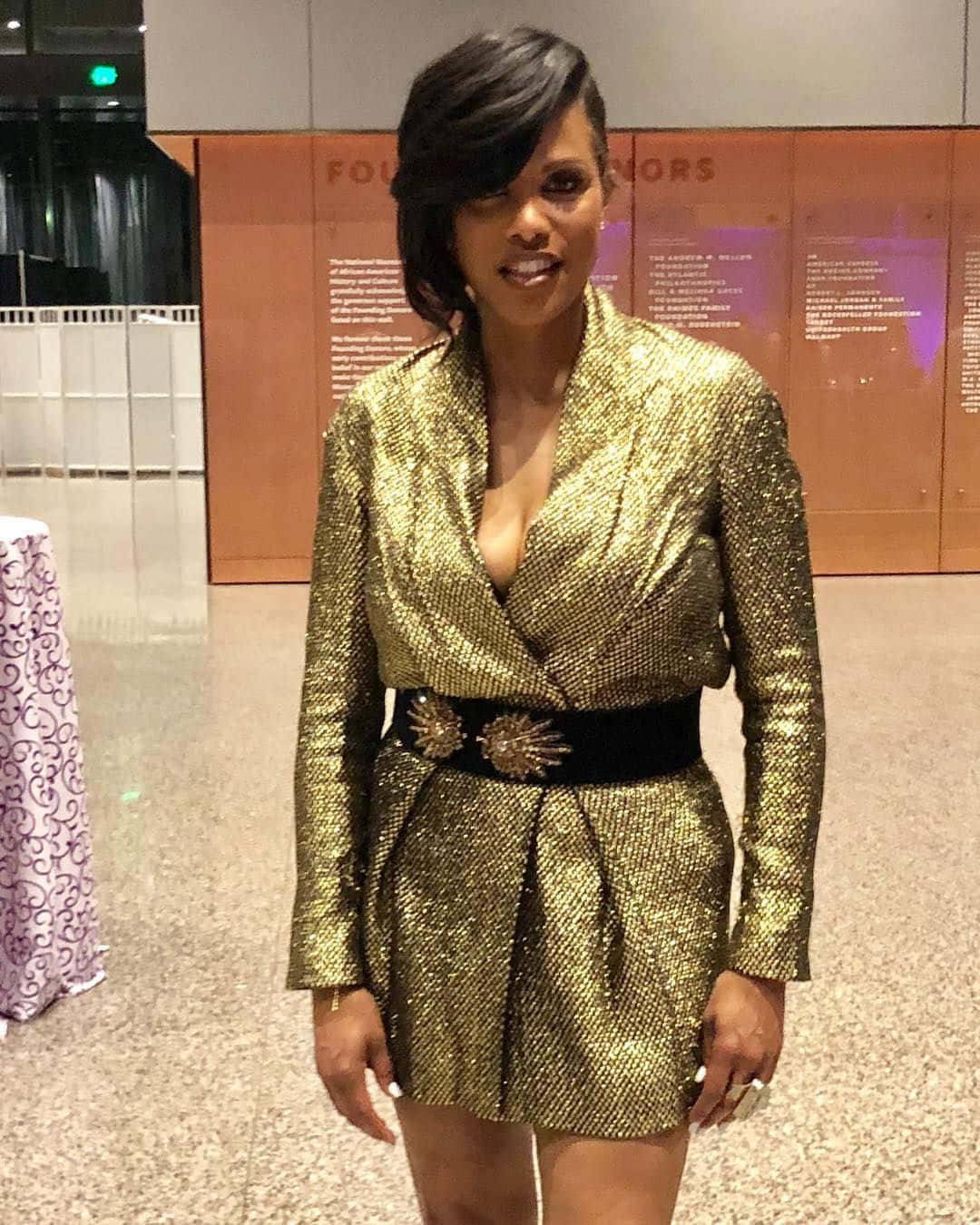 Stephanie Rawlings Blake Wearing Gold Dress