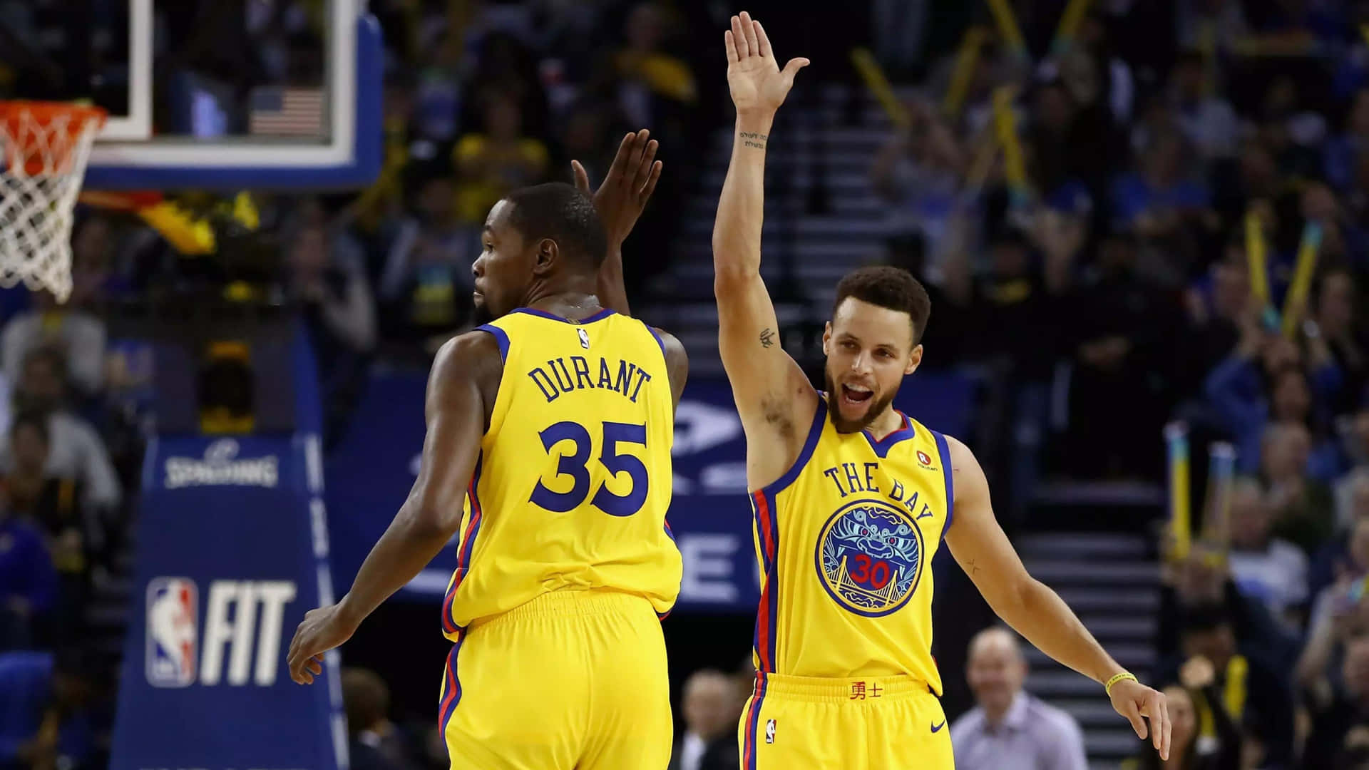 Stephen Curry 4k Celebrating With Kevin Durant