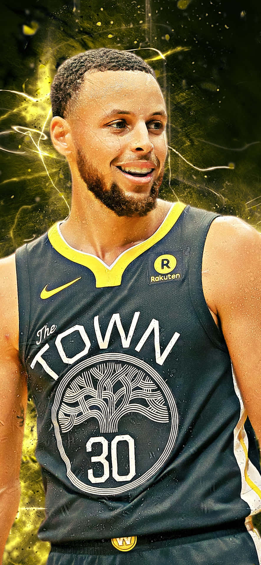 Stephen Curry 4k The Town Jersey Background