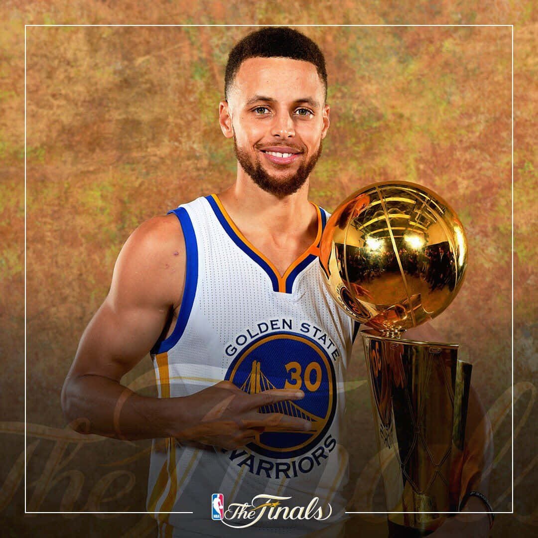 Stephen Curry Cool Championship Trophy Background