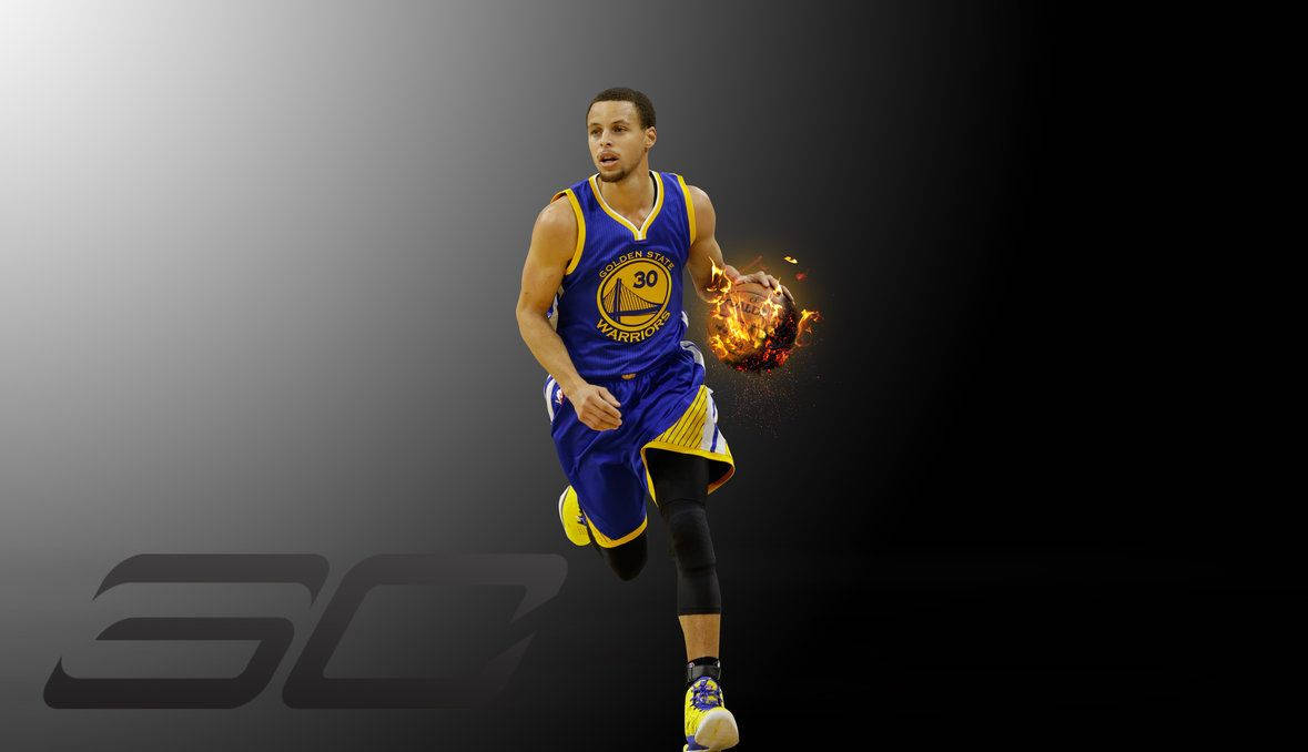 Stephen Curry Dribbling Fanart Background