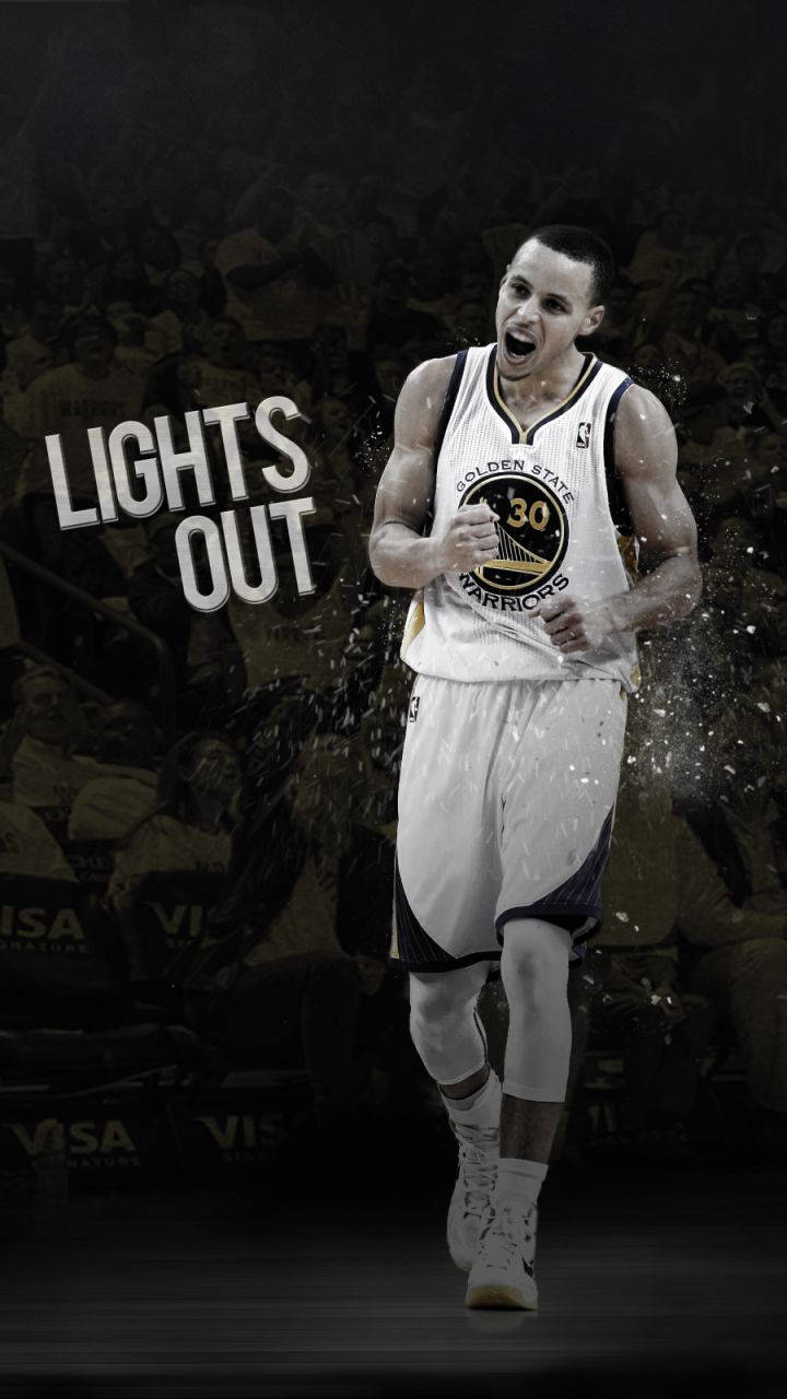 Stephen Curry With Text Poster Background