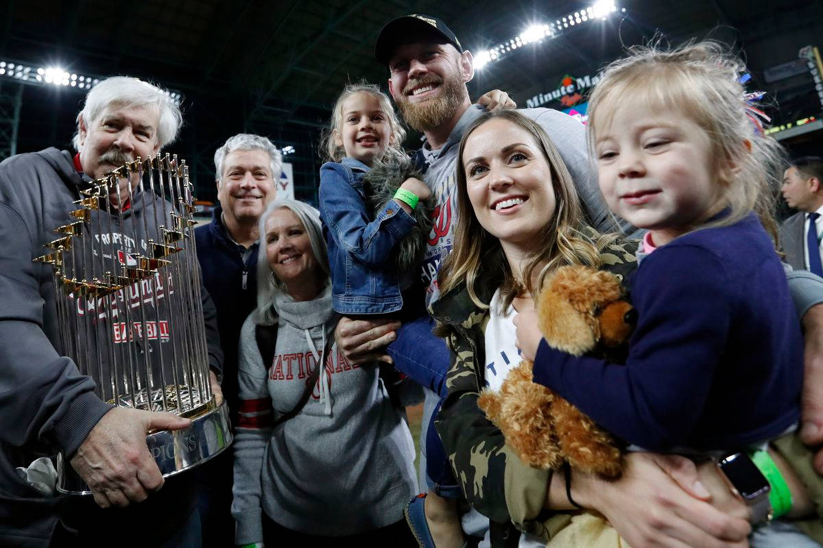 Stephen Strasburg And Family World Series Mvp Background