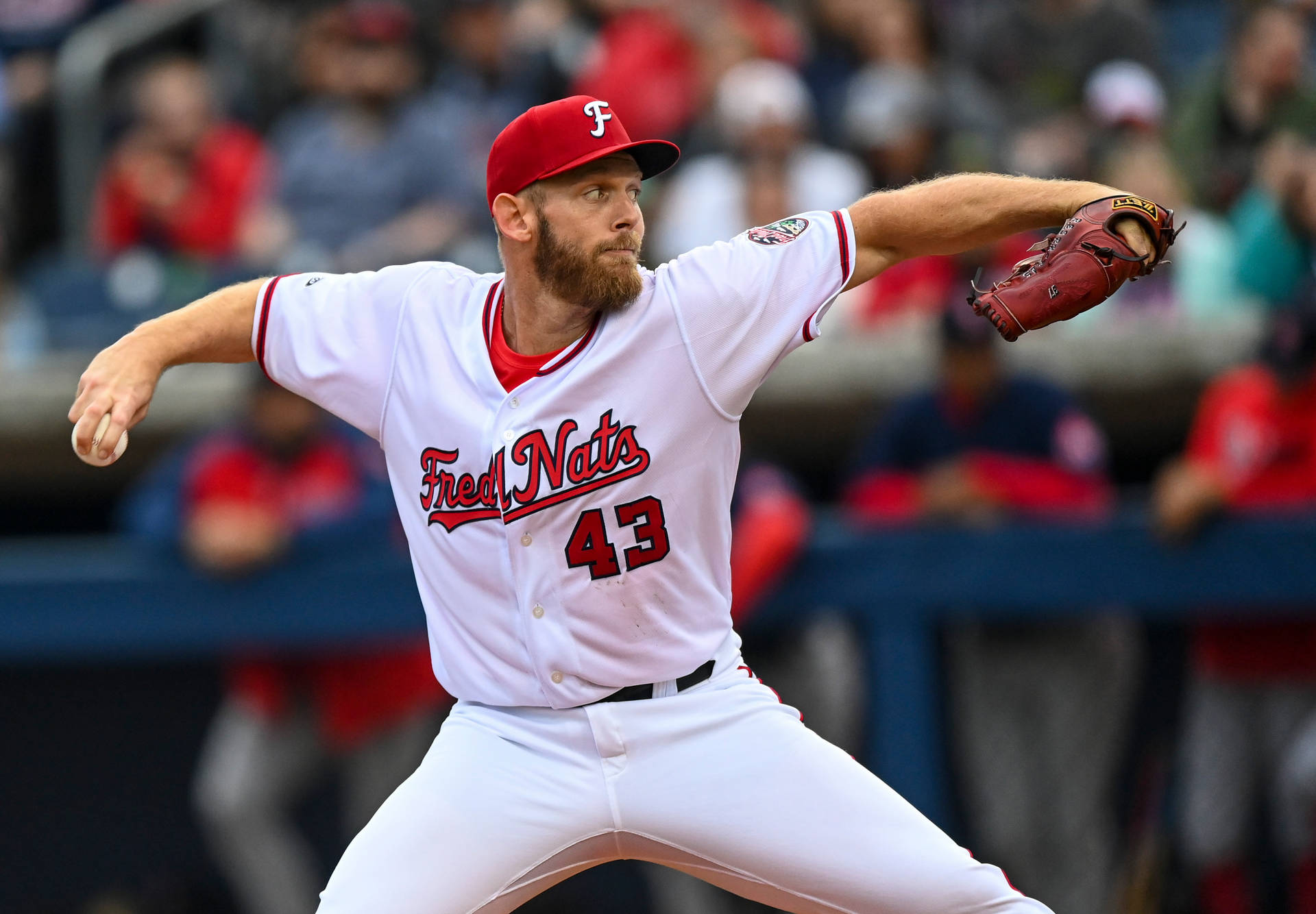 Stephen Strasburg Playing Baseball Arms Wide Open Background