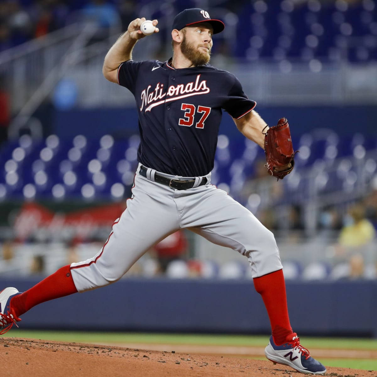 Stephen Strasburg Playing For Washington Nationals Background