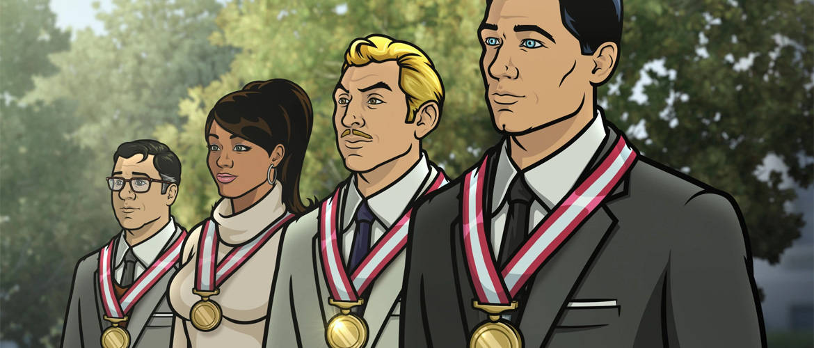 Sterling Archer Basking In Glory With Medals