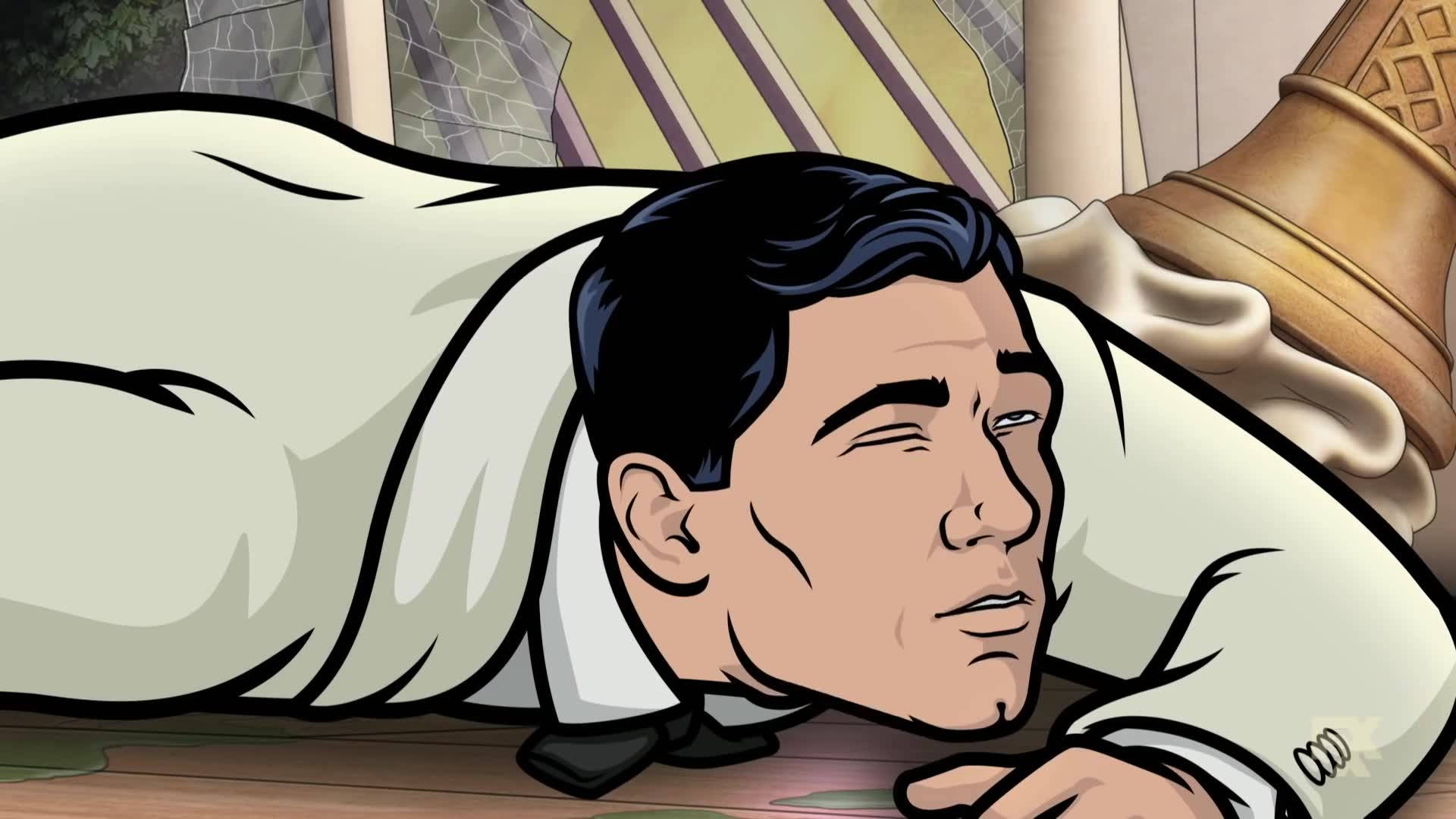 Sterling Archer Lying On Ground